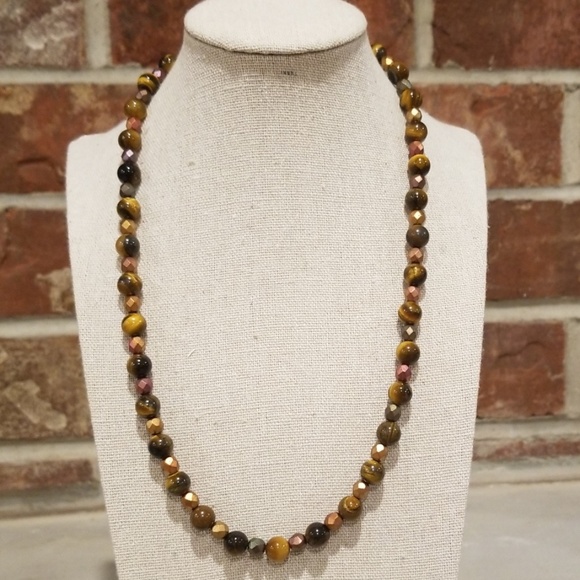 Tiger Eye Round Beaded Necklace - Picture 2 of 8
